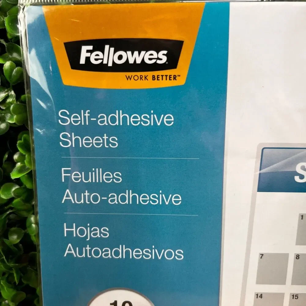 New LOT of 2 Fellowes Self-Adhesive 3 mil Laminating Sheets 9